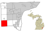 Wayne County Michigan Incorporated and Unincorporated areas Sumpter Township highlighted